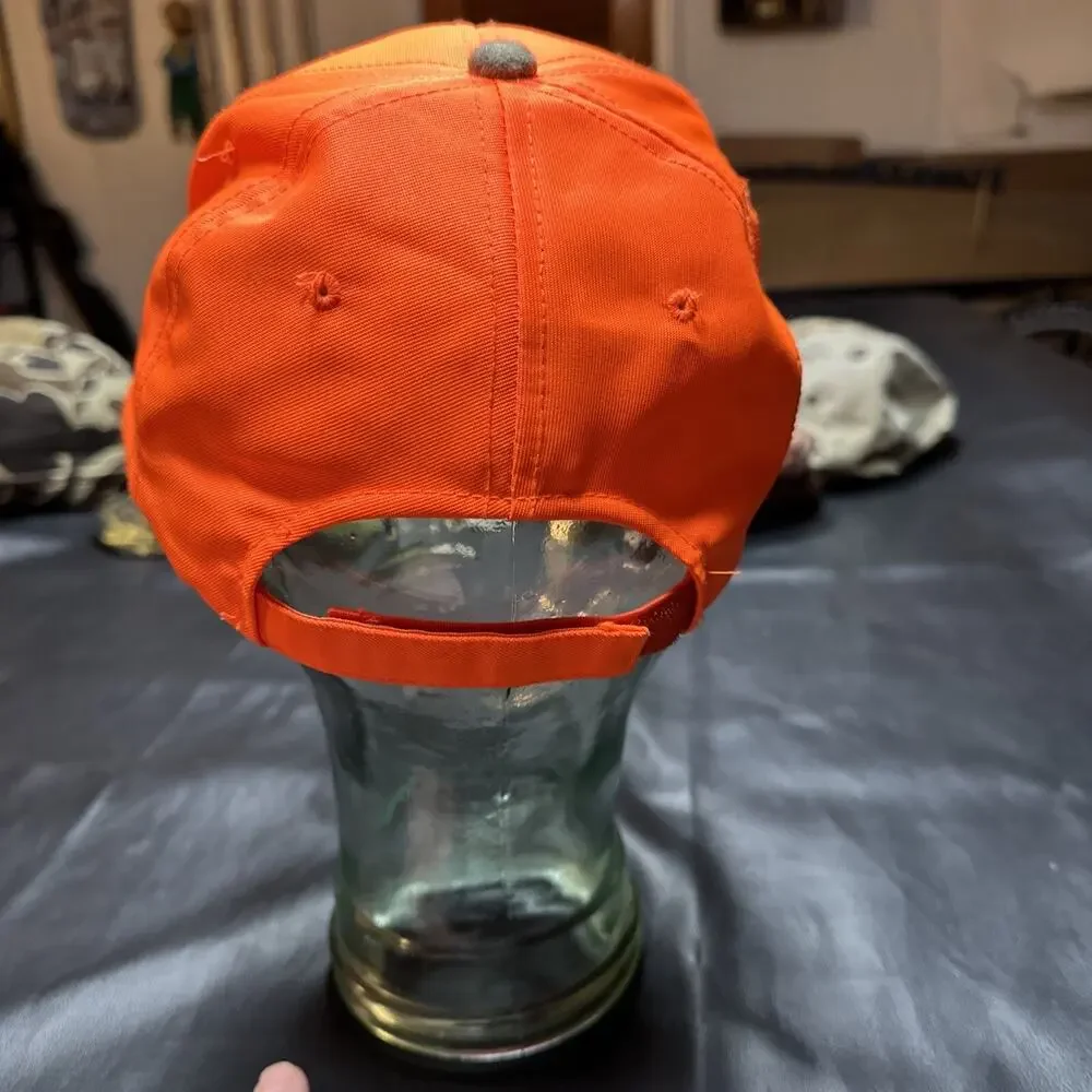 Vintage Orange Winchester Hunter Shooter Strapback Baseball Hat Cap Embroidered